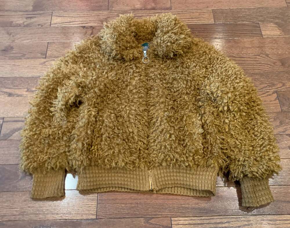 Wild Fable Y2K Teddy Sherpa Jacket Brown Cropped Zip Up Size S